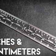 Castillo Heritage Crafts branded centering ruler on a dark surface with 