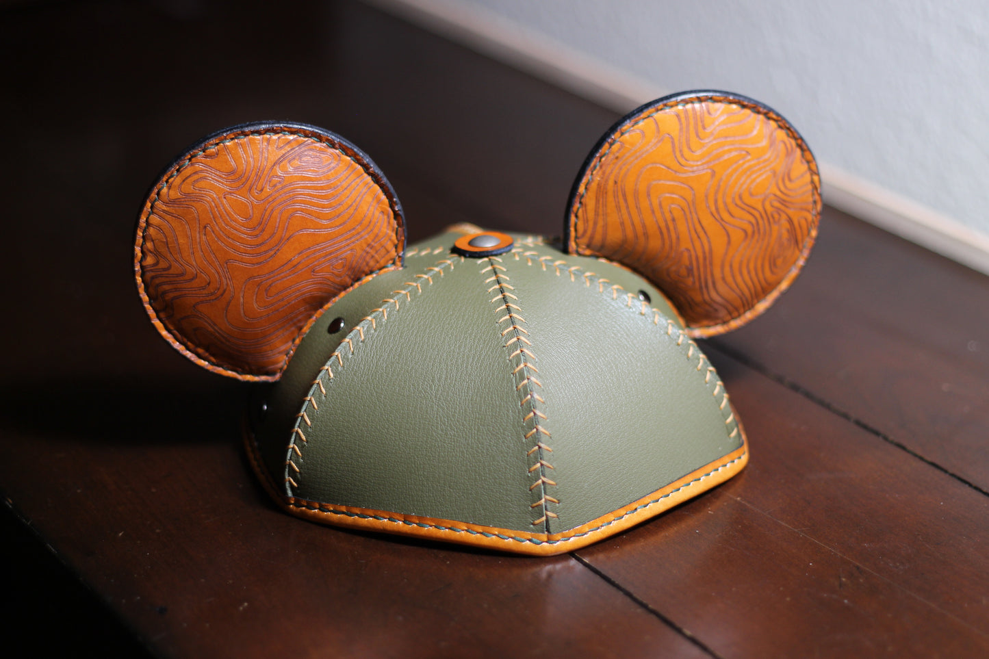 castillo heritage crafts leathercraft leather craft disney disneyland walt disney world leather hat leather cap leathercraft pattern leathercraft hat pattern diy beginner leather craft project mickey mouse ears mouse ear cap leather ear